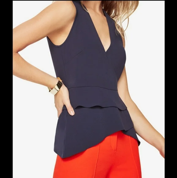 BCBGMaxAzria Eleni Peplum Wrap Top - Picture 2 of 9